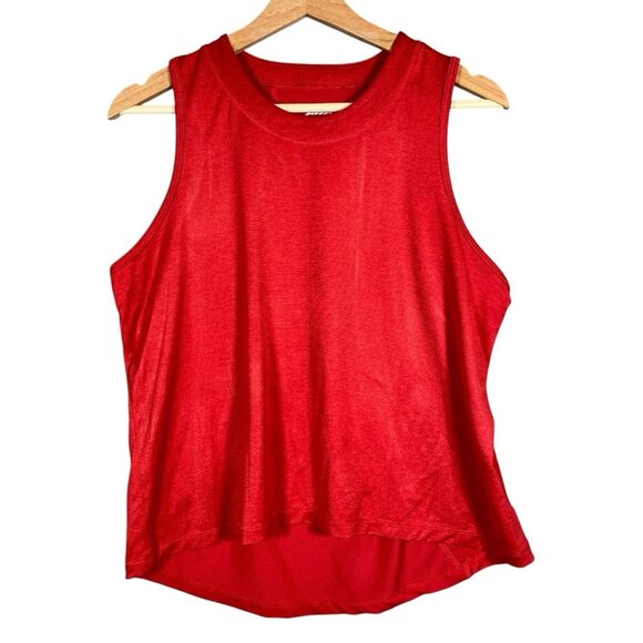 Avia Athletic Top M Red Sleeveless Crew Tank Mesh Back Gym Work Out Fitness - Picture 1 of 8